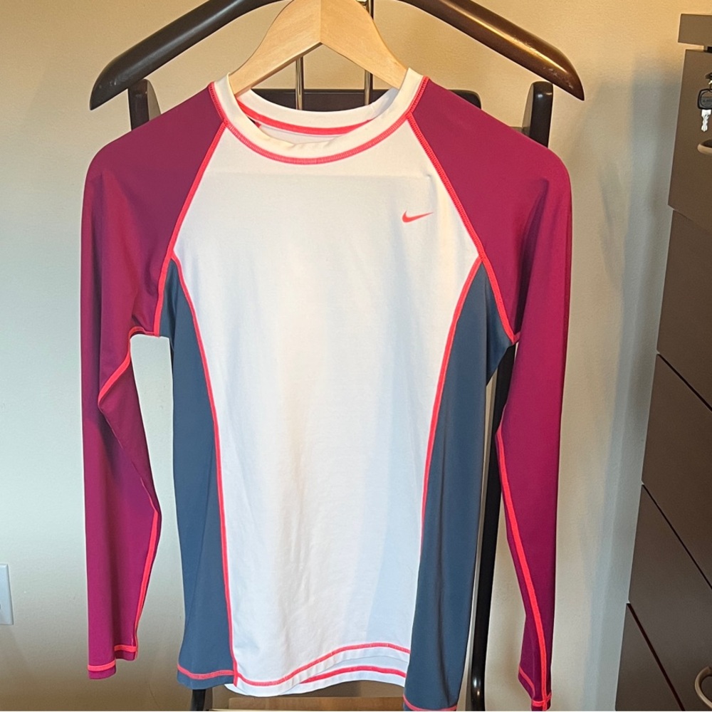 Nike White Purple And Grey training Long Sleeve Woman Shirt
